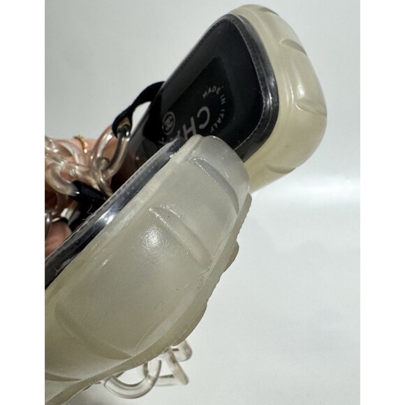 Chanel Size 39/ 8 Clear Jelly Sandals CC Chain Flip Flops - Picture 6 of 11